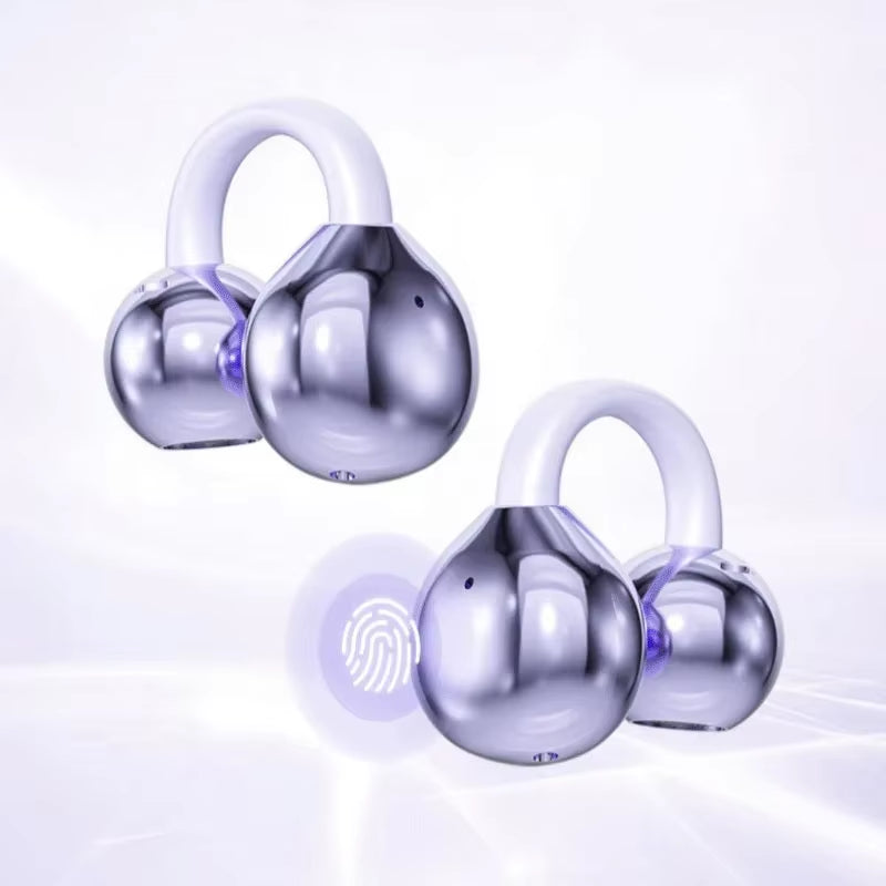 Wireless Earphones Bluetooth 5.4 Earbuds Clip on Ear Comfortable Headphones for Xiaomi Iphone Sport Digital Display Headsets